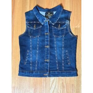 Denim Vest with Angel Wings sequins